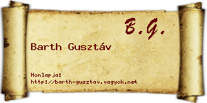 Barth Gusztáv névjegykártya