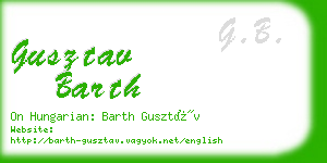 gusztav barth business card